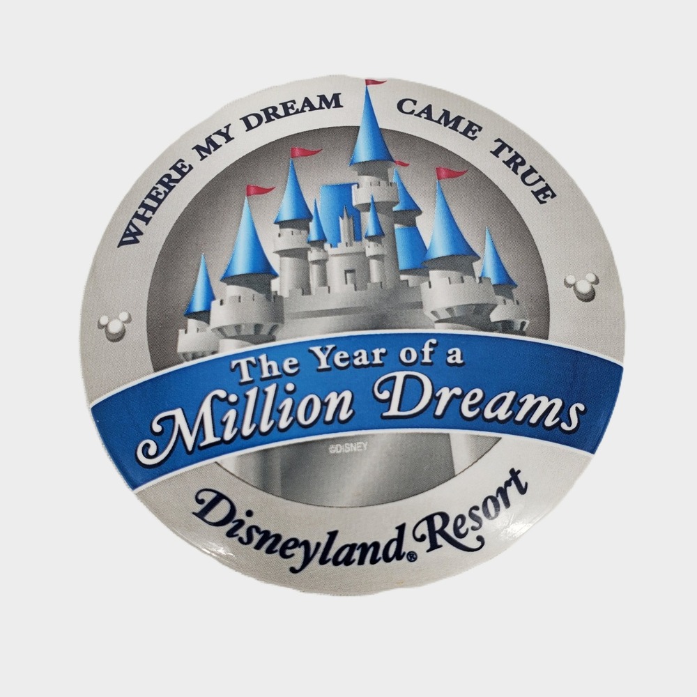 Disney Year of a Million Dreams Disneyland Resort Castleโ Pinback Button Blue